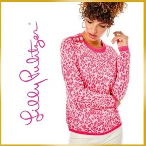 Lilly Pulitzer Pink Leopard Print Sweater